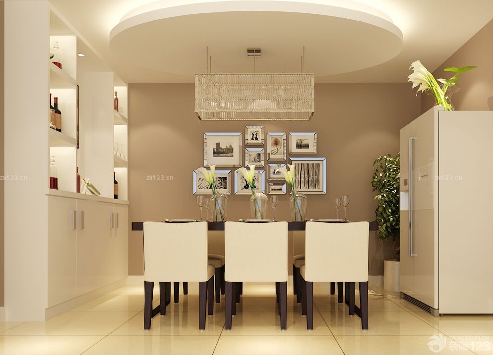 2025现代餐厅酒柜隔断设计效果图片