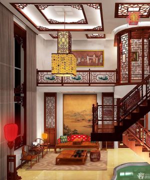 中式家装别墅装修效果图2023