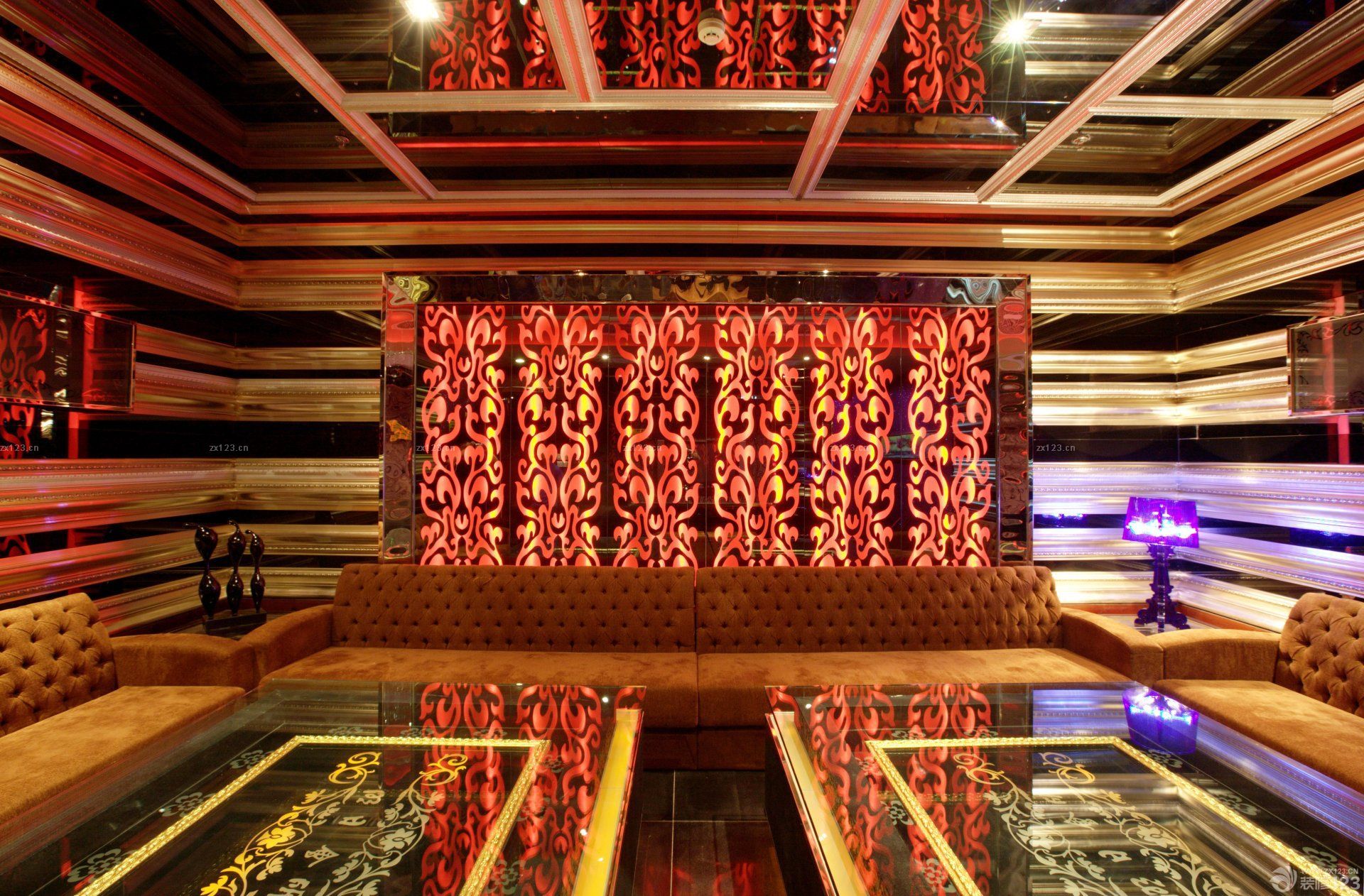 小型ktv包厢沙发背景墙装修效果图片2025