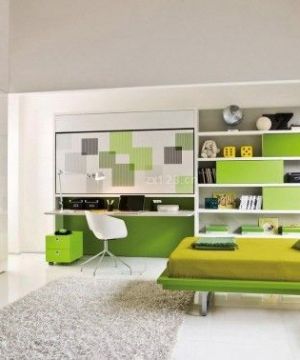 现代简约式家装绿色儿童房