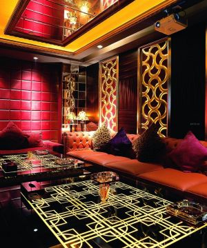 小型ktv包厢室内背景墙设计效果图2025图片