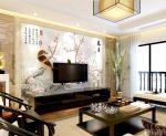 2025简约中式电视背景图瓷砖背景装修效果图