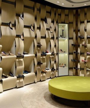 2025鞋柜专卖店室内换鞋凳装修效果图片
