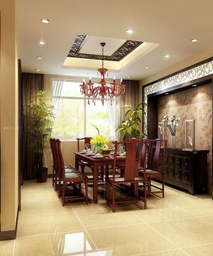 2025最新中式风格餐厅墙纸装潢设计图片