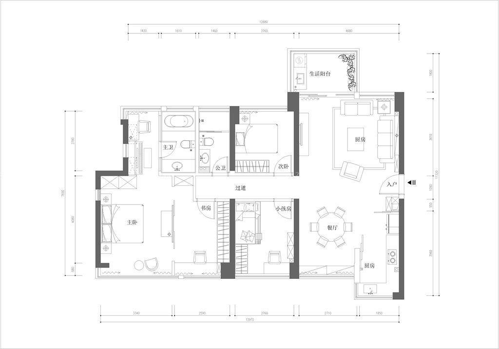 2025三居室房子户型设计图