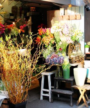 2025鲜花店室外花架装修效果图片大全