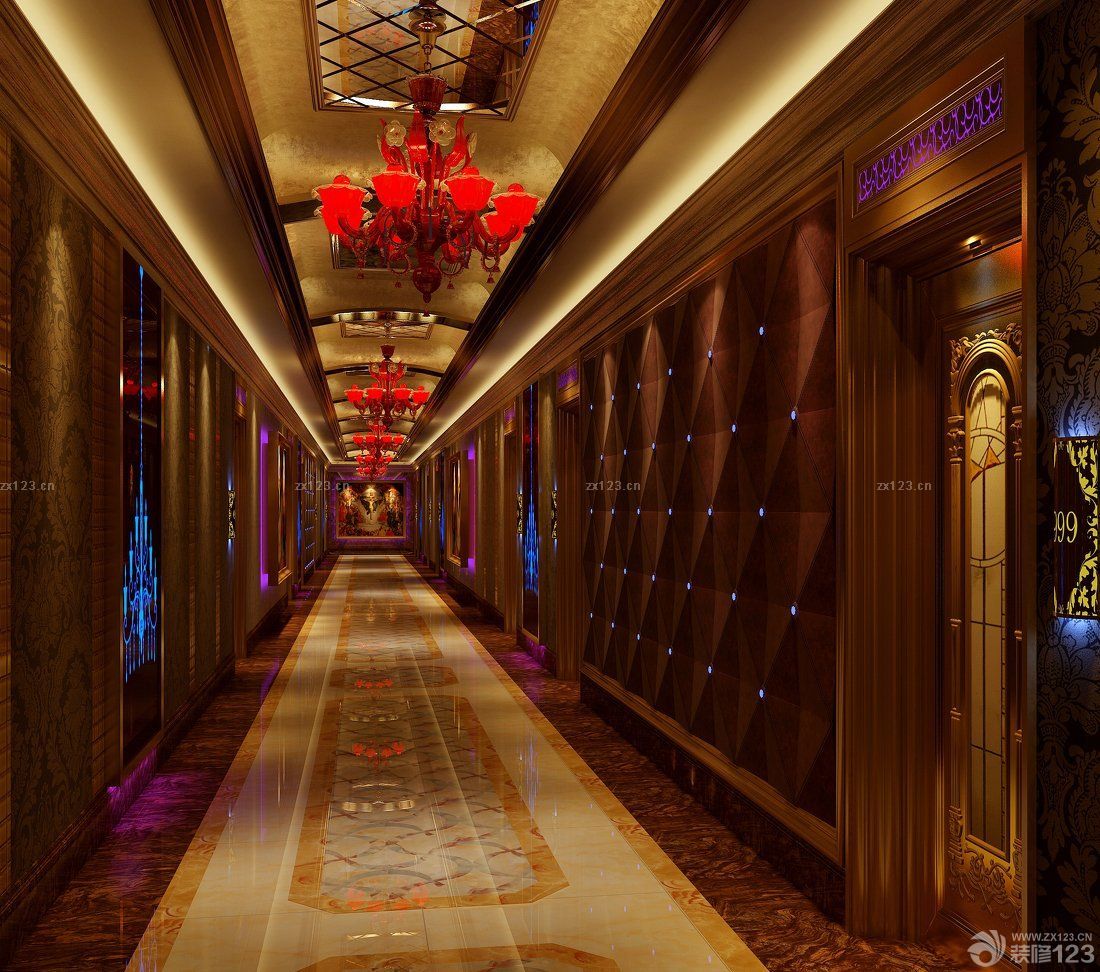 大型ktv走廊吊灯设计效果图2025图片 