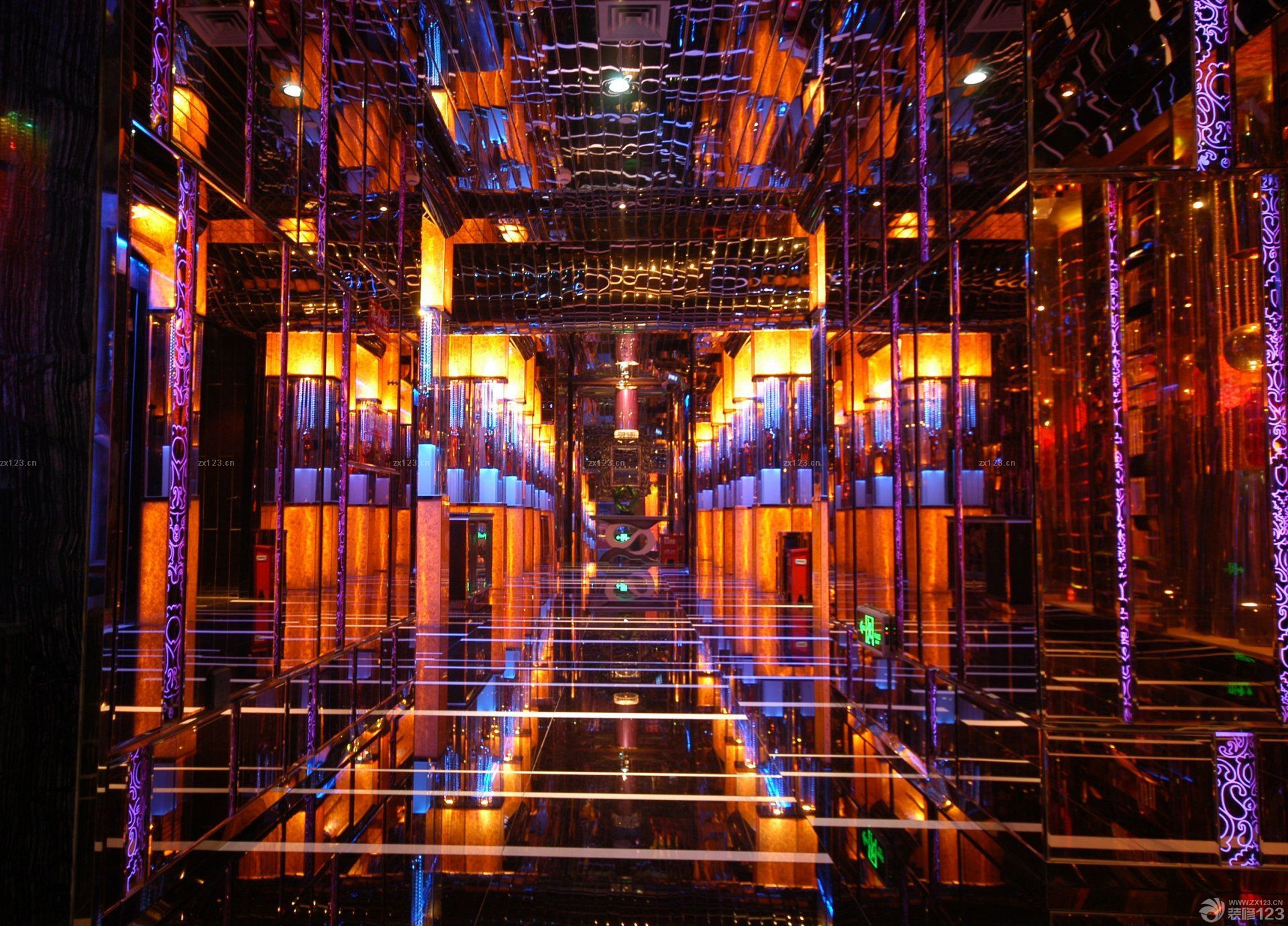 最新混搭ktv走廊地板砖装修效果图2025图片