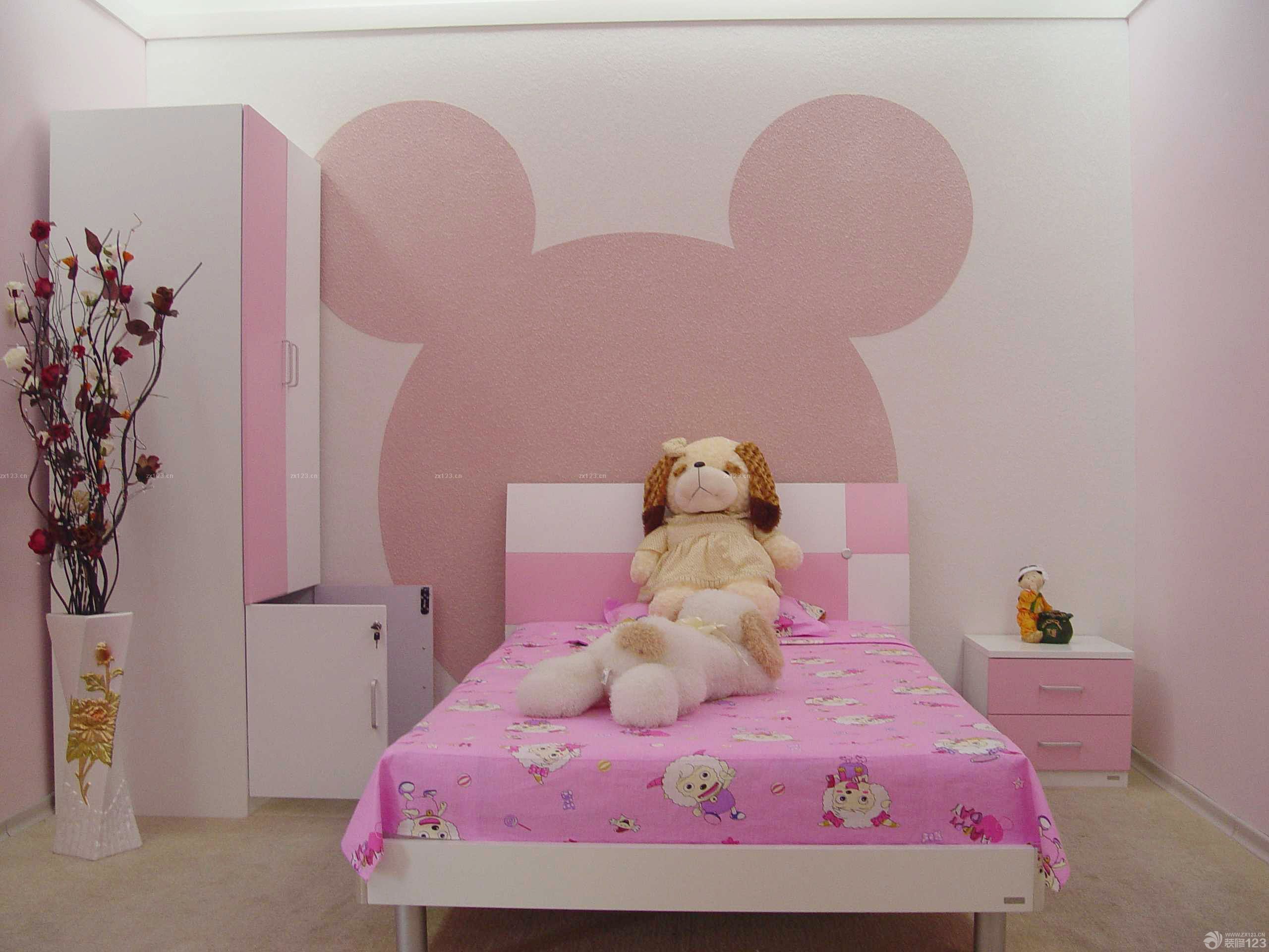 儿童房硅藻泥背景墙绘装修效果图片