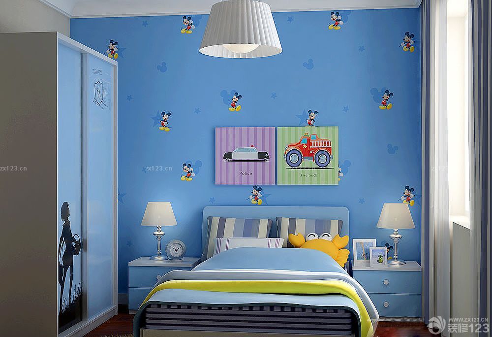 简约地中海风格儿童房墙绘图片