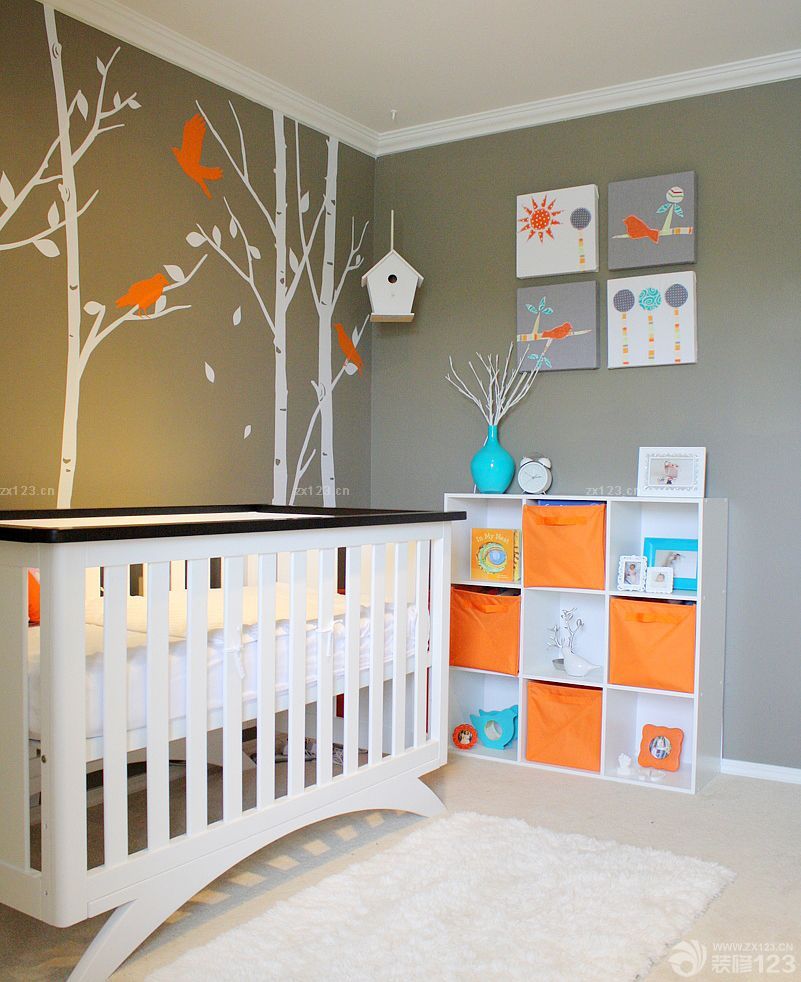 家庭简单儿童房墙绘装修图片