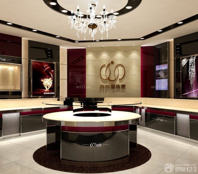 珠宝专卖店室内背景墙设计效果图2025图片