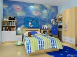 儿童房床头背景墙绘装修效果图片