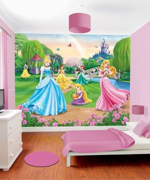 装饰公主儿童房间墙绘图片