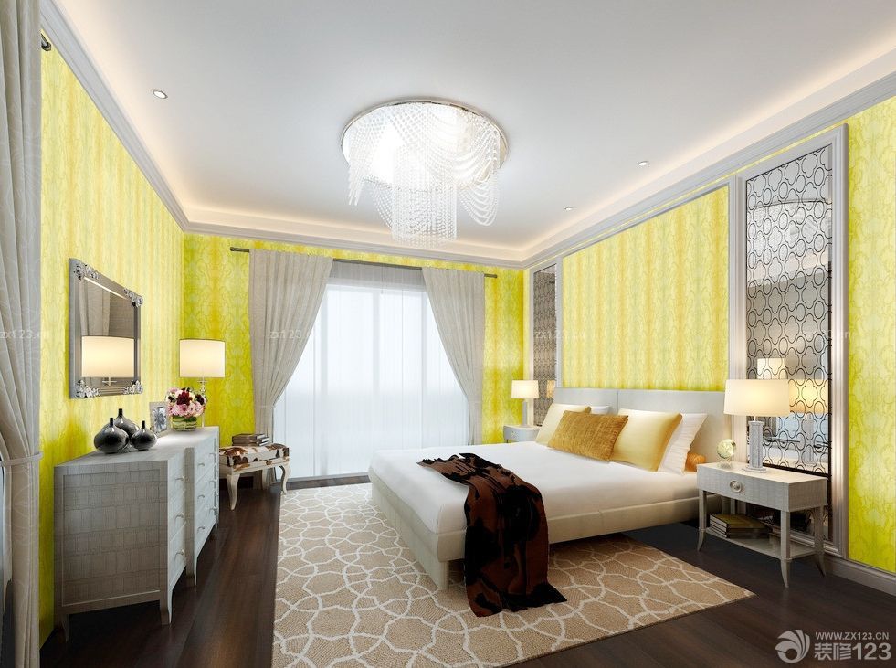 2025别墅卧室装修壁纸颜色搭配效果图