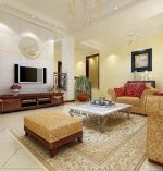 别墅客厅电视背景墙效果图2025简约美式设计