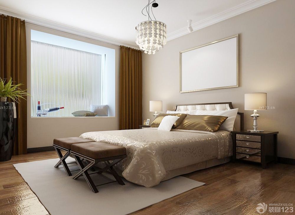 2020最新主卧室装修飘窗设计图_设计456装修效果图
