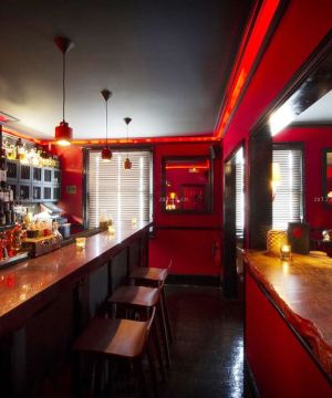 时尚日式酒吧红色墙面装修效果图片