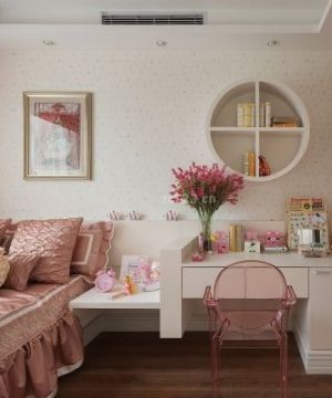 法式浪漫设计风格粉色儿童房图片
