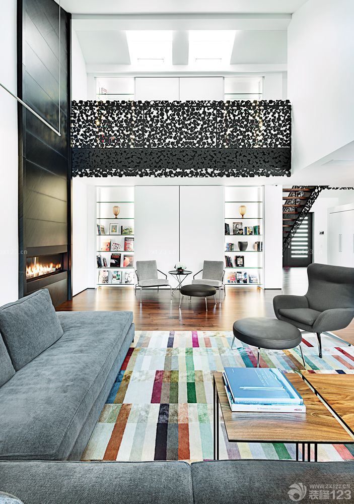 现代别墅设计家庭客厅装修效果图大全2025图片