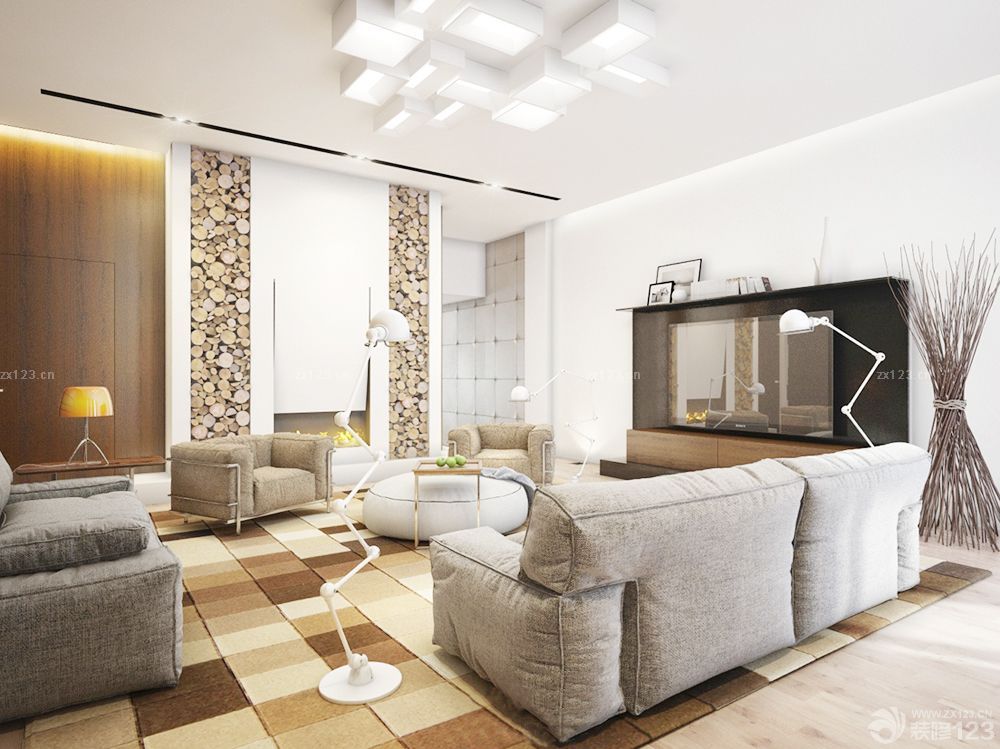 家庭客厅吸顶灯装修效果图大全2025图片