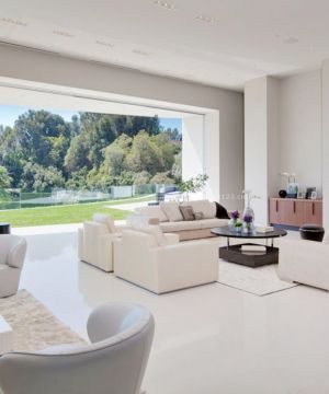 大型别墅设计家庭客厅装修效果图大全2023图片