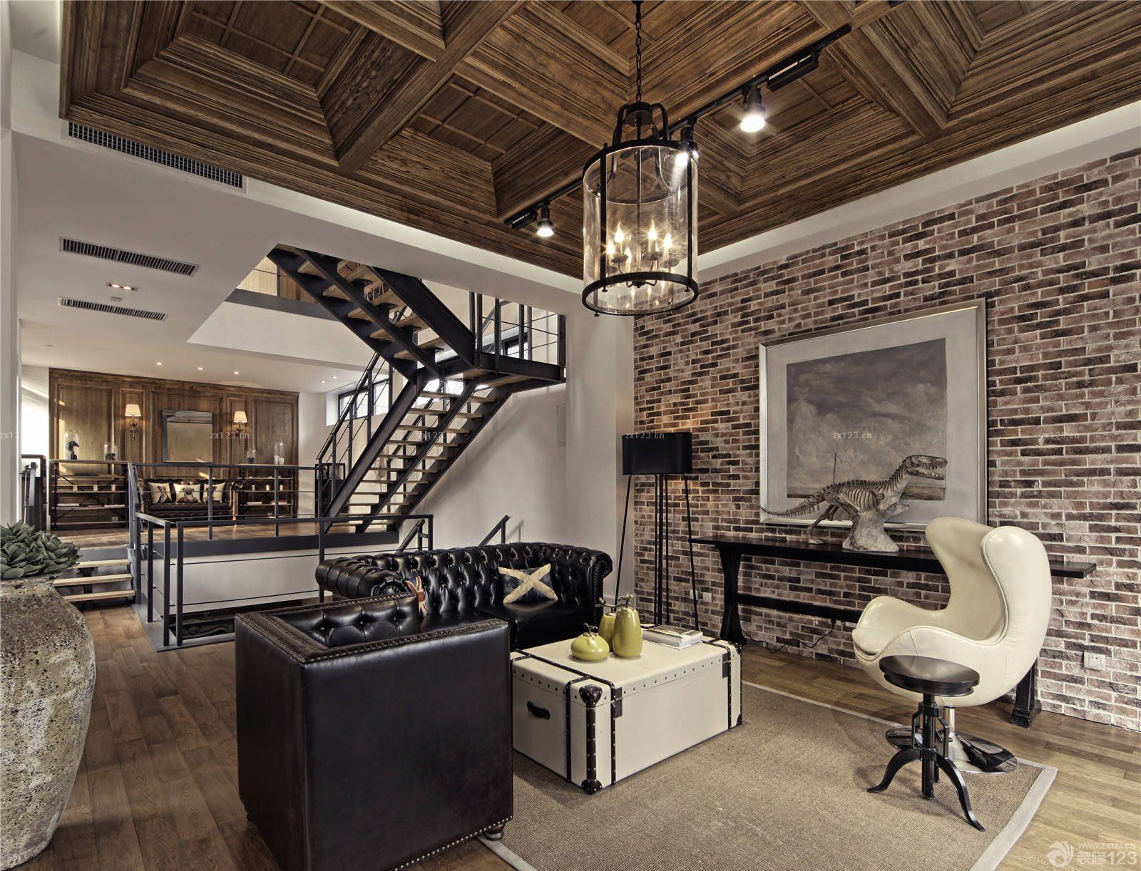 2025复式写字楼木吊顶装修效果图