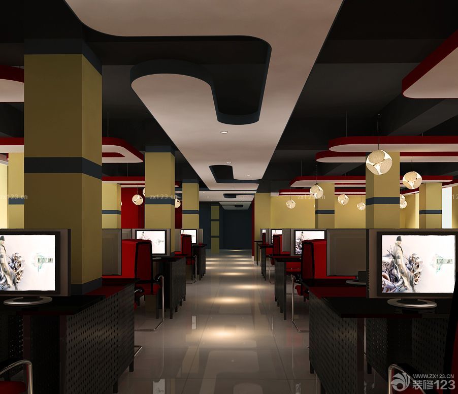2025最新网吧过道吊顶设计方案