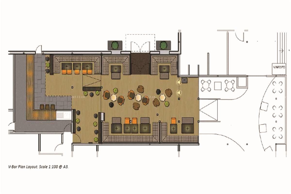 乡村酒吧设计平面图