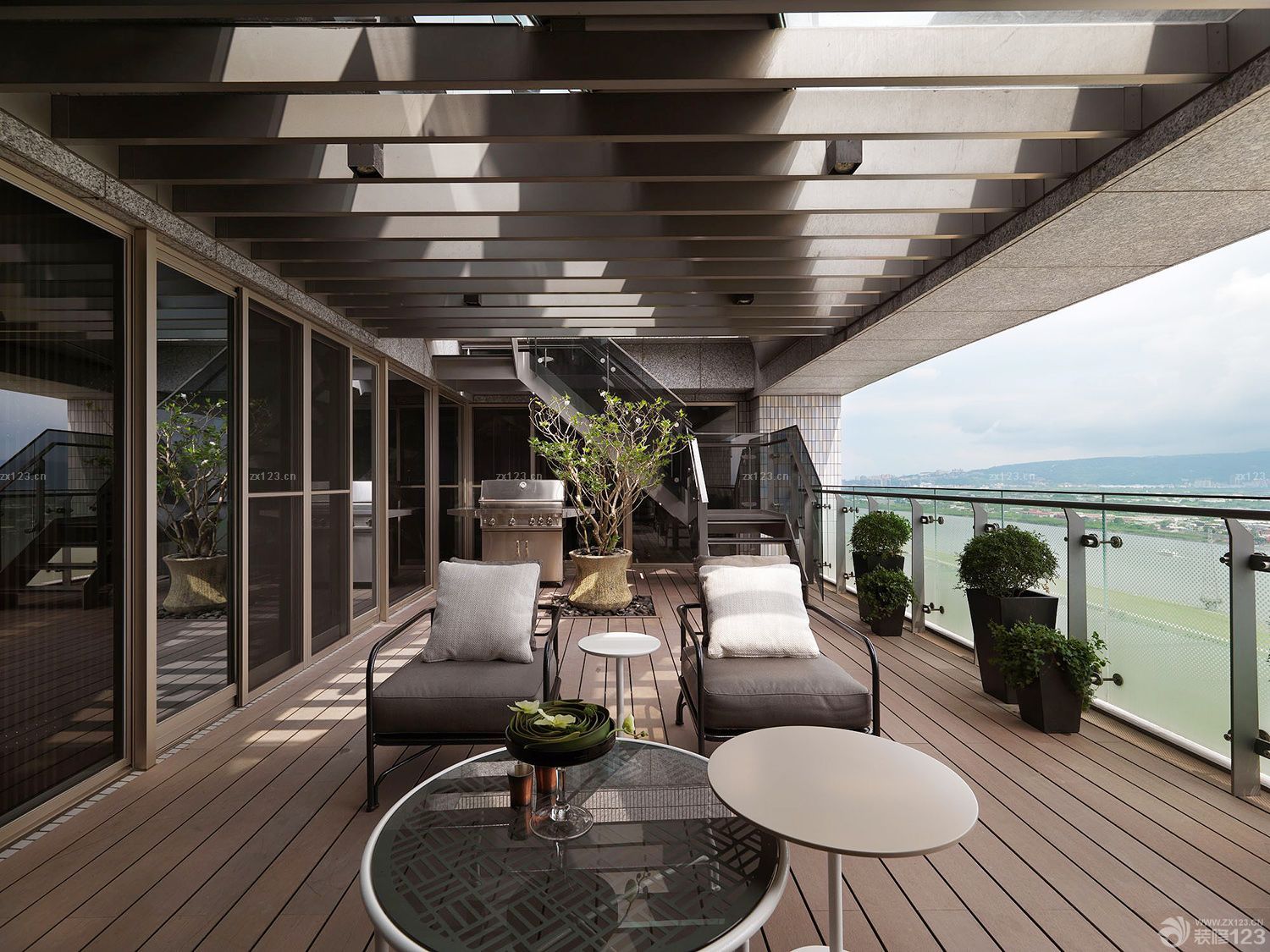 现代别墅阳台隔断装修效果图大全2025图片