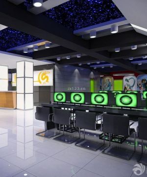 2025网吧室内筒灯装修设计效果图片