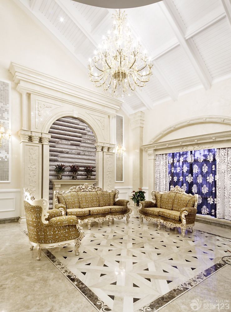 2025欧式客厅房顶吊灯装修效果图片