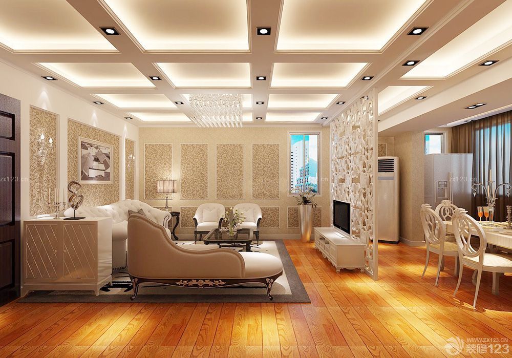 简欧式客厅屏风装修效果图大全2025图片