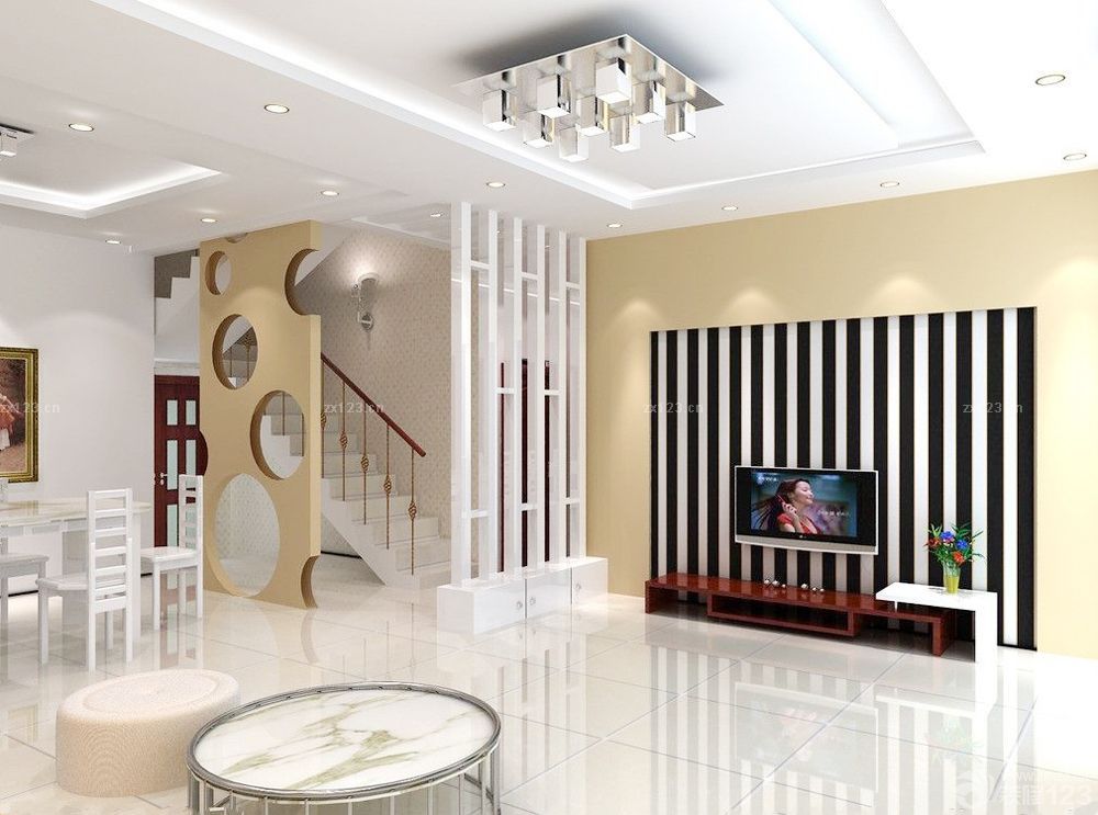 农村别墅室内设计客厅屏风装修效果图大全2025图片