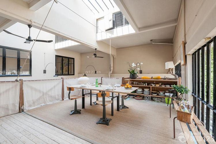 乡村风格敞开式厨房装修图