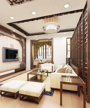 中式家装风格客厅屏风装修效果图大全2023图片