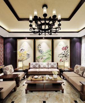 中式室内设计客厅屏风装修效果图大全2025图片