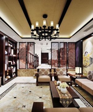 简约中式客厅屏风装修效果图大全2025图片