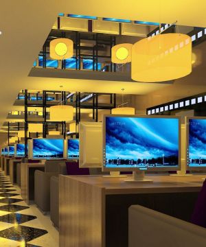 2025大型网吧电脑桌室内设计装修图