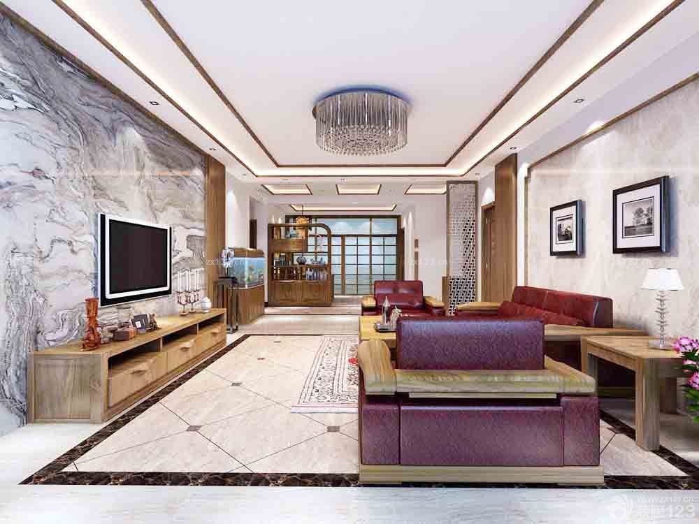 简约中式客厅过道装修效果图大全2025图片