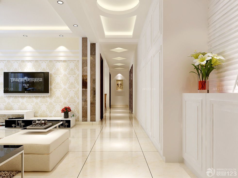 客厅过道吊顶造型装修效果图大全2025图片