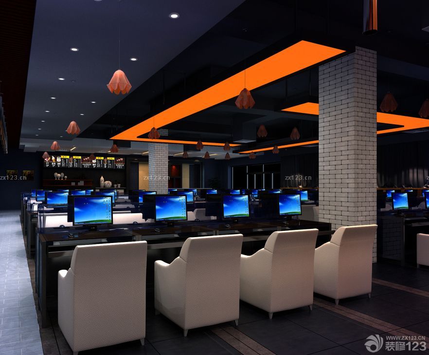 网吧室内沙发椅摆放图片欣赏2025