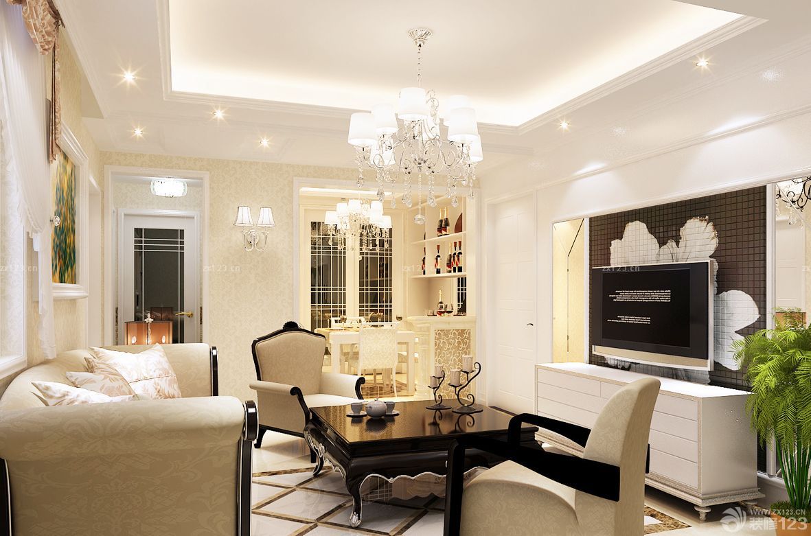 农村客厅石膏板吊顶装修效果图大全2025图片