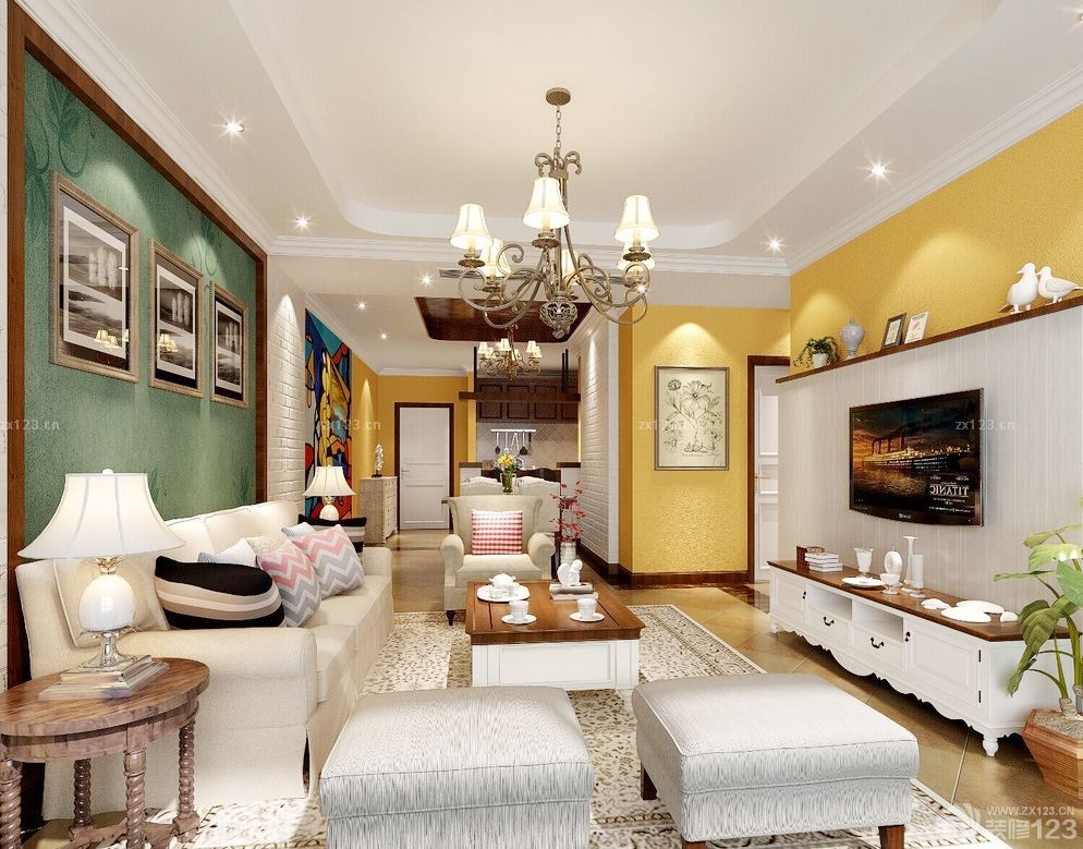 农村客厅墙面颜色装修效果图大全2025图片