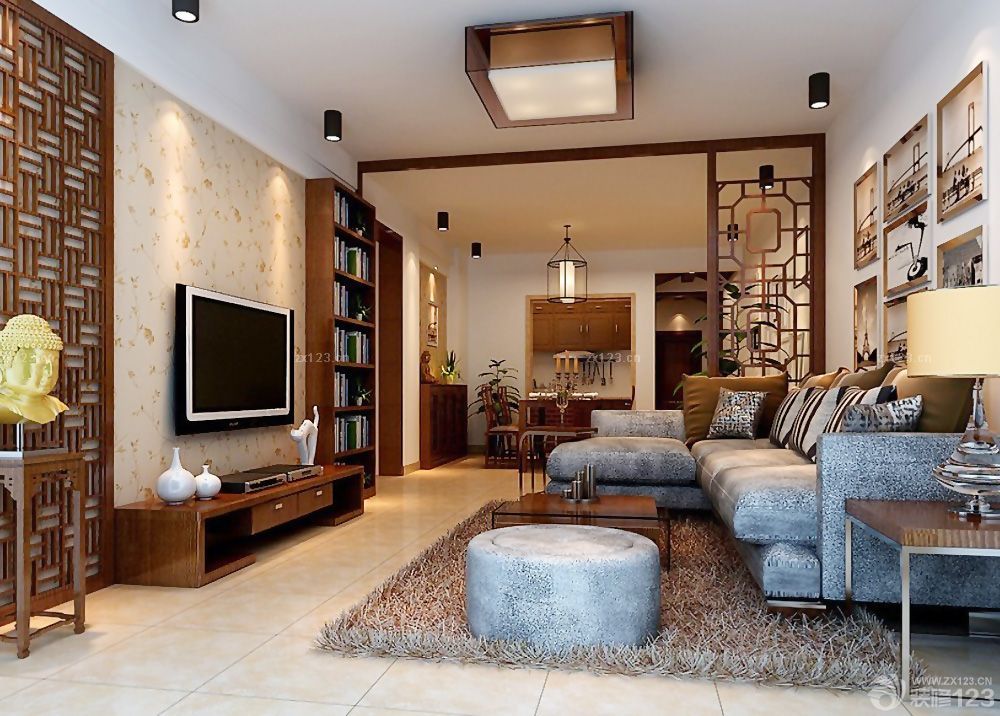 客厅布艺沙发装修效果图大全2025图片中式