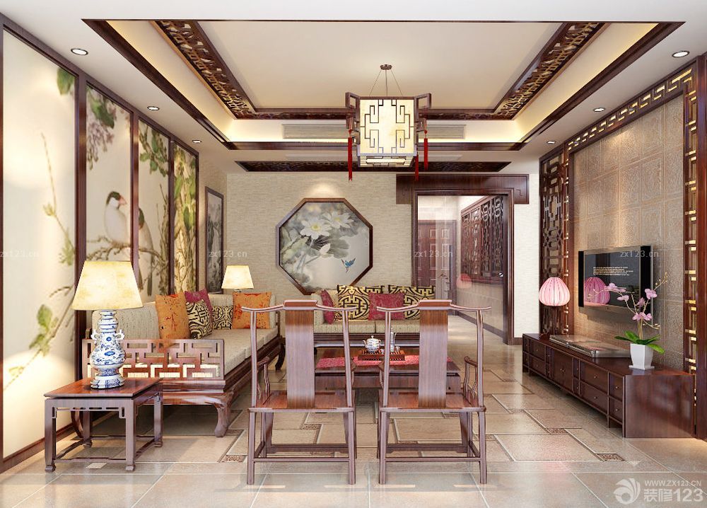 客厅沙发背景墙装饰装修效果图大全2025图片中式