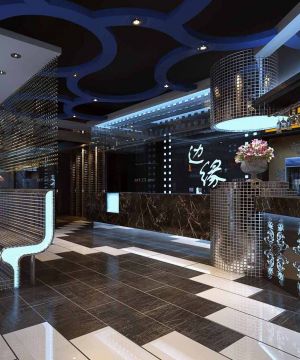 现代设计网吧室内吊顶装修效果图2025图片