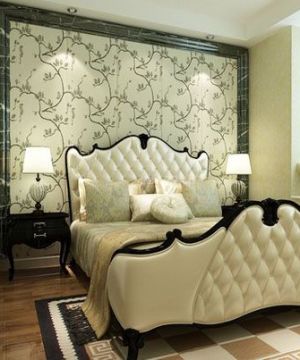 温馨浪漫小户型卧室床头背景墙装修效果图片