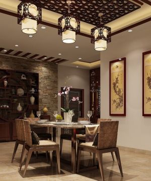 新中式餐厅设计装修样式图片