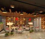 豪华网吧木质吊顶装修效果图片2025